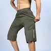 Short d'été léger pour homme, culotte longue, longueur mollet, bande de taille élastique, séchage rapide, extensible, 6XL, kaki, court