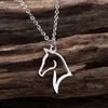 Hänge halsband hästhalsband för kvinnor män enkelt rostfritt stål djur smycken gåva flickor