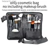 Makeup Brushes Black Two Arrays Makeup Brush Holder Professional PVC Apron Bag Artist Belt Strap Portable Make Up Bag Cosmetic Brush Bag Q240126