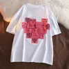 نساء القمصان dayifun النساء تي شيرت الصيف الحب الراحة ملصق لصق التصميم زوجين tshirt القطن tshirts