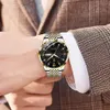 POEDAGAR Men Watch Stainless Steel Top Quailty Luxury Push Button Hidden Clasp Waterproof Luminous Date Week Sport Wrist Watches 240124