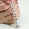 Hip Hop glacé bijoux hommes 18k multicolore laboratoire diamant bijoux Hip Hop chaîne cubaine Bracelet