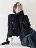 Women's Suits Insozkdg Elegant Plaid Notched Women Blazer Buttons Plus Thicken Winter Tweed Coats Office Ladies Suit Jacket Black Short Tops