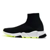 Designer Casual Chaussette Chaussures Hommes Femmes Graffiti Blanc Noir Rouge Beige Rose Semelle Transparente À Lacets Neon Jaune Chaussettes Speed Runner Baskets Plateforme Plate-Forme Baskets En Tricot