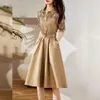 Elegante karierte Hemdkleider für Damen, Designer-Sommerkleid, kurzärmelig, Damenbekleidung 9520 5624