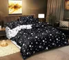 Home textile three-piece set, Starry sky simple double-sided printed quilt cover pillowcase kit, bedding