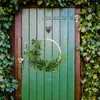 Decorative Flowers Home Decor Artificial Garland Door Hanging Wreath Rural Wood Beads Wall Decoration