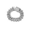 Top Garde Hiphop Miami Bracelet à maillons cubains en argent sterling avec diamant moissanite glacé pour homme