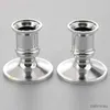 2st Candle Holders 2st. Avsmalnande ljushållare Traditionell form passar standardljusstake Silver Rod Wax Base Home Decor Candle Holders