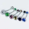 Navelklockknappringar 10 st/parti Piercing Navel Surgical Steel Single Crystal Rhinestone Belly Button Rings Navel Piercing Ombligo 5/8mm Ball Nombril YQ240125