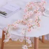 Decorative Flowers Artificial Cherry Rattan Simulate Blossom Vine Fake Plastic Fabric ForWedding Party Festival Year Decor