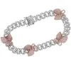 Srebrny kolor Cz Butterfly łańcuch nóg moda modyfikowana Bling Cuban Link Pink Anklet Jewelry 240125