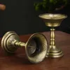 2PCS Candle Holders 2pcs Buddhist Alloy Candle Cup Engraved Auspicious Bronze Candlestick Tantric Wedding Lamp Holde Home Altars Desktop Decorative