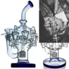 Bedwelmende Glazen Waterpijpen Recycler Olie Dab Rigs Pijp met Percolator Waterpijpen Waskolf Gratis Verzending