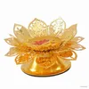 2st Candle Holders Traditionell kinesisk stil Lotus Flower Candlestick Portable Alloy Creative Candle Holder For Tabletop Office Parlor Restaurant