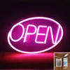 LED Neon Sign Open LED Neon Light Sign med fjärrkontroll Brev Nightlight Decor Bar Club Shop Wall Window Door Door Door Door Lamp YQ240126