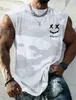 T-shirt da uomo Canotta T-shirt senza maniche Cartoon Camouflage Stampa Primavera Estate Sport Quotidiano Palestra Stilista Muscle Wear T240126