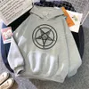 Damen-Kapuzenpullover, Sweatshirts, Pentagramm, Gothic, okkult, Satan, bedruckt, für Damen, All-Match, Street-Stil, weiblich, Pullover, lässig, Harajuku, Unisex, Oberteile T240126