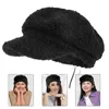 Berets Sherpa Fleece Octagonal Hat Woman Negras Para Hombres Visor Cap Cashmere All-Match