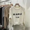 Winter Knitwear Women Wool Sweaters Embroidered Pullover Coat Miu Designer Sweater Long Sleeved Tshirt Womens Knit Shirt Casual Sweatshirt