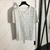 Yaz Tasarımcısı T Shirt Kadın Gömlek Üstleri Klasik Tam Body Logo Rhinestone Mektubu Baskı Moda Günlük Yuvarlak Boyun Kısa Kollu Tişört