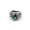 Pierścienie zespołu Barahir Aragorn Gondor Ring Men Men Women Green Crystal Ring Biżuteria Wholesale 240125