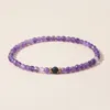 Strand Yuokiaa 4mm Elegant Classic Natural Amethyst Cut Stone Beads Volcano Armband Meditation Yoga smycken födelsedagspresent