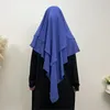 Ropa étnica Ramadán Doble capa Khimar Bufanda de gasa Musulmanas Mujeres Oración Ropa Islámica Larga Hijab Eid Árabe Niqab Nikab Amira