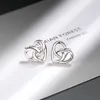 Stud Earrings 925 Silver Needle Love Heart Earring For Women Girls Wedding Party Jewelry Gifts Pendientes Eh2139