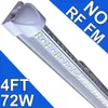 Lot de 25 lampes LED T8 pour magasin 1,2 m 72 W 6 500 K lumière du jour blanc connectable NO-RF RM LED tube intégré avec couvercle transparent, barre lumineuse LED pour garage, établi d'école usastock