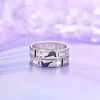 Band Rings Anime Link Click Ring Man Letter Rings Women Exquisite Fashion Cartoon Trend Silver Color Trendy Jewellery Alloy Accessories 240125