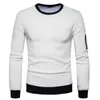 Herrtröjor Trendiga långärmad pullover för män våffla tröjor sport aktiva toppar (svart/marinblå/vin/mörkgrå/ljusgrå)