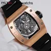 Watch Watch RM Wrist Watch Richardmiille Wristwatch RM010 Automatic Mechanical Watch Rose Gold Material Displan