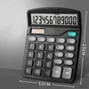 Calculators Desktop Calculator Standardfunktionskalkylator med 12-siffrig stor LCD-skärm Solbatteri Dual Power for Office Business