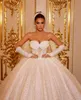 Wedding Vintage Sweetheart Dresses Ball Gown Sexy Beading Sequined Lace Vestido De Noiva Custom Made Pearls Bridal Dress