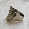 Adsorption de poulpe vintage Voir la bague des yeux cool 14K Blanc de motard en or blanc hommes femmes bijoux maçonniques