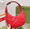 Designer Femmes Mar Hobo Underarm Sac Italie Marque Demi-Lune En Cuir De Veau Qulited Bandoulière Sacs À Main Lady Métal Épaule Sac À Main