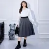 Designer Women's Short Skirt High Waist Stretch Letters Ribbon Silk Lining Simple Cute Women's Mid-Length Pleated Skirt