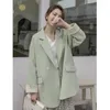 Women's Suits 2024 Korean Version Pink Blazer Jacket Double Breasted Loose Fitting Casual Suit For Spring And Autumn Seasons