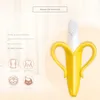 Toothbrush Banana Shape Safe Toddle Teether Baby Silicone Training Toothbrush BPA Free Banana Teething Ring Silicone Chew Dental Care Toot
