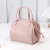 Leather Insulated Lunch Bag for Women Large Capacity Waterproof Travel Lunch Dinner Bags Pink Container Food Storage Bags 240118