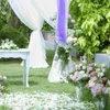 Gardin slöja utomhus bakgrund draperi dekorera båg draperar polyester bröllopsfönster gardiner