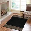 Carpets Jute Area Rugs 2x3ft Natural Fibre Black Rectangular Leather Handwoven Carpet