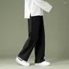 Pantalon pour hommes printemps automne KPOP mode Style Harajuku pantalon ajusté ample tout Match Sport décontracté poches solides jambe droite