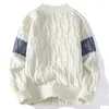 Męskie swetry stereoskopowy kolor pół-turybeneck pullover sweter retro luźno