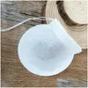 Coffee Tea Tools Round Filter Bags Disposable Strong Penetration Natural Unbleached Wood Pp Paper Infuser For Loose Leaf Zz Drop Deliv Otmad