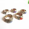 Anillos de banda R131 Anillos de cobre rosa para niñas con incrustaciones de metal Cuentas múltiples Anillos dorados Vintage Lindo 240125