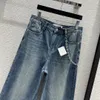 Jeans de diseñador 2024 Nueva moda Primavera Verano Pantalones rectos con paneles Marca Mismo estilo Pantalones Ropa de mujer de lujo 0126-5