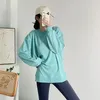 Luwomen-2050 Womens Yoga Sweatshirt Top Casual Loose Gym parfaitement surdimensionné Sports Pullout entraînement chemisier Femme Sport Long Manche pour la fitness