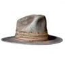 Beretten ouderwetse Fedora Tophoed Wol Korte rand Kleed Magician Surprise Gift voor vriendje vader oom Casual HXBA